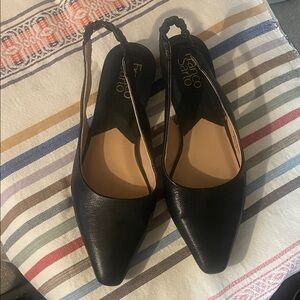 Franco Sarto Black Leather Flats